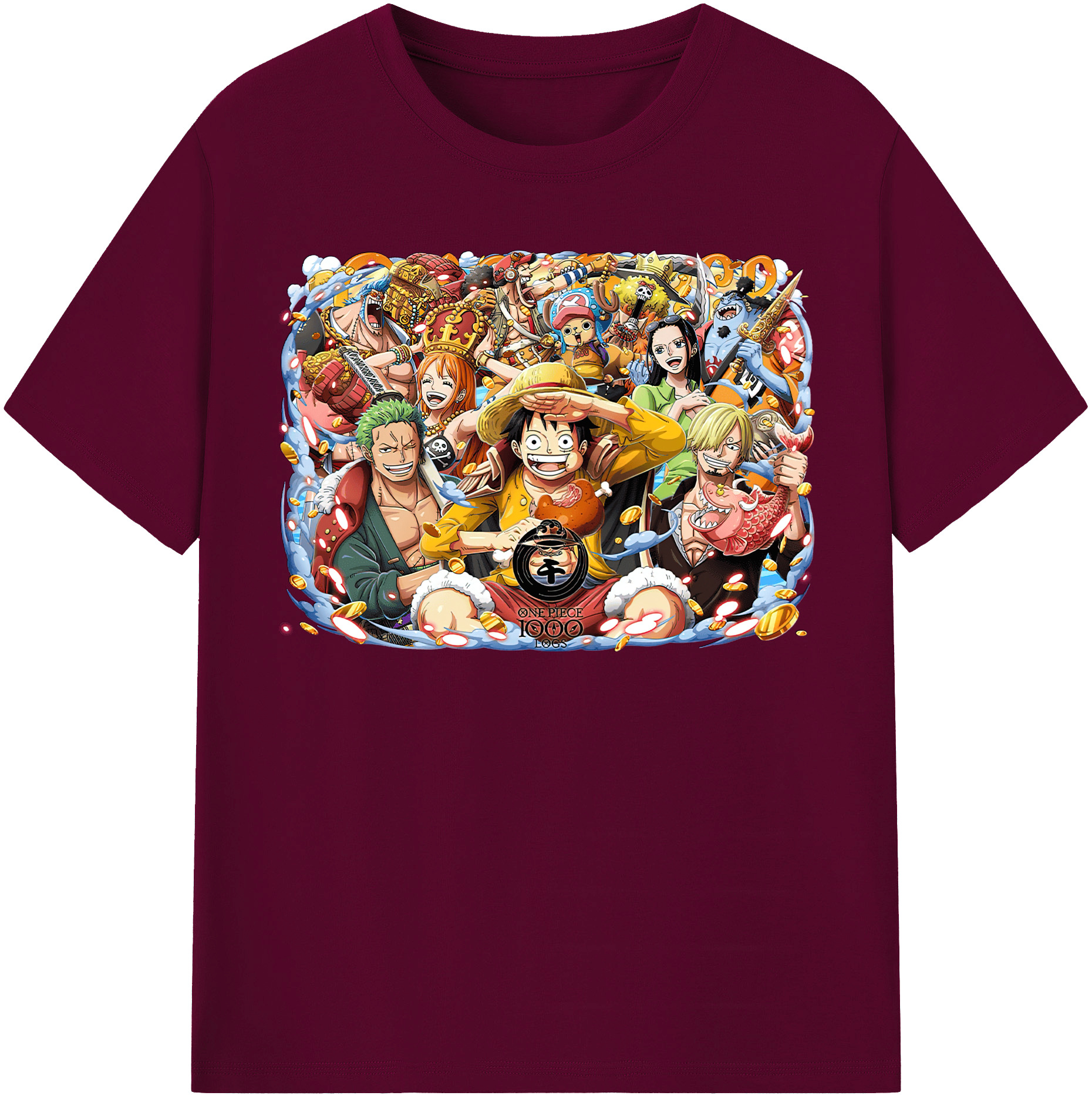 ワンピース モンキー・D・ルフィ ONE PIECE Monkey D. Luffy レディースカジュアルプリントTシャツ（綿100％）